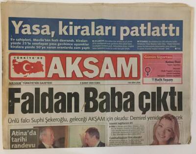 Akşam Gazetesi 4 Şubat 2000 - Atinada Tarihi Randevu GZ13132 - 1