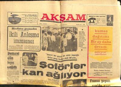 Akşam Gazetesi - 4 Temmuz 1969 - Boğaz Köprüsünü 10 Japon Şirketi Yapacak GZ99823 - 1