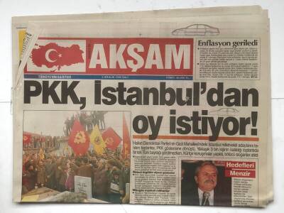 Akşam Gazetesi 5 Aralık 1995 - PKK , İstanbuldan Oy İstiyor GZ7052 - 2