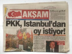 Akşam Gazetesi 5 Aralık 1995 - PKK , İstanbuldan Oy İstiyor GZ7052 - 1