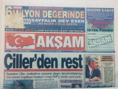 Akşam Gazetesi - 5 Ekim 1994 - Çillerden Rest GZ46821 - 1