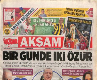 Akşam Gazetesi 5 Ekim 2014 - ABD , Başkan Yardımcısı Bidenın Kırdığı Potu Onarma Telaşında GZ106036 - 1