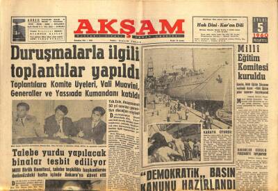 Akşam Gazetesi - 5 Eylül 1960 - Demokratik basın Kanunu Hazırlandı GZ99672 - 1