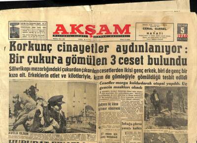 Akşam Gazetesi 5 Haziran 1960 - Korkunç Cinayetle Aydınlanıyor Bir Çukura Gömülen 3 Ceset Bulundu GZ93411 - 1