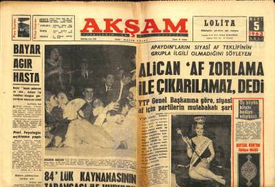 Akşam Gazetesi - 5 Mart 1963 - Celal Bayar Ağır Hasta GZ99705 - 1