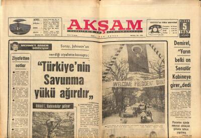Akşam Gazetesi 5 Nisan 1967 - Ecevit Kafilesindeki Bir Oto Trafik Kazası Geçirdi GZ92433 - 1