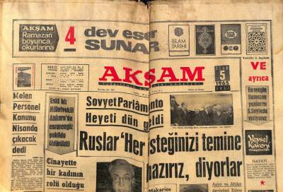 Akşam Gazetesi - 5 Ocak 1965 - Ruslar Her İsteğinizi Temine Hazırız Diyor GZ99882 - 1