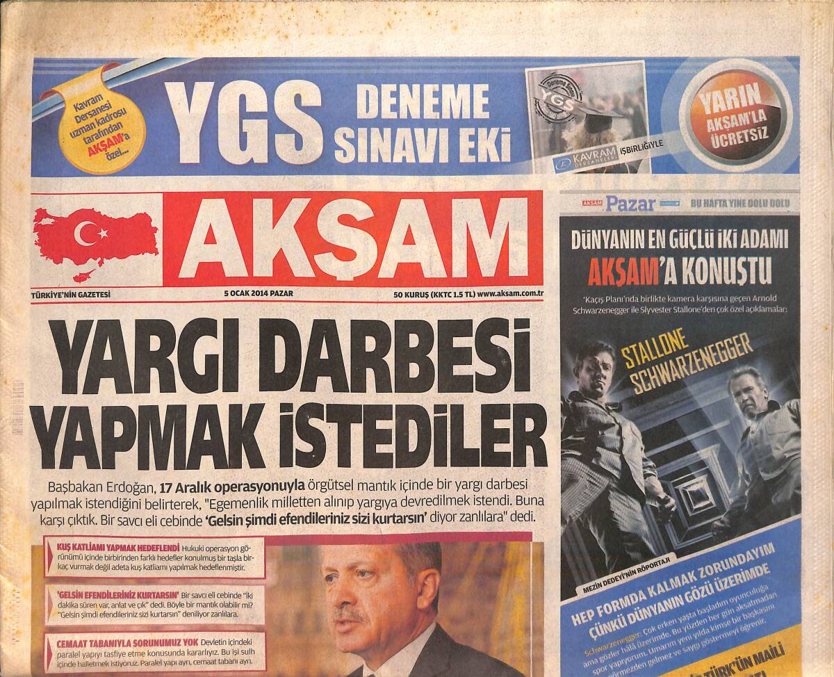 Akşam Gazetesi 5 Ocak 2014 - Rap Yıldızı Jamal'a Sokakta Beş Kurşun - Yargı Darbesi Yapmak İstediler GZ160059 - 1