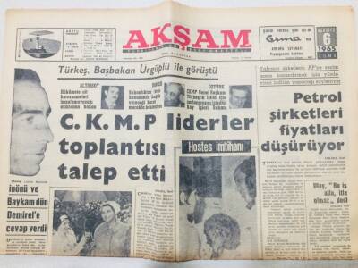 Akşam Gazetesi 6 Ağustos 1965 - Petrol Şirketleri Fiyatları Düşürüyor GZ53266 - 1