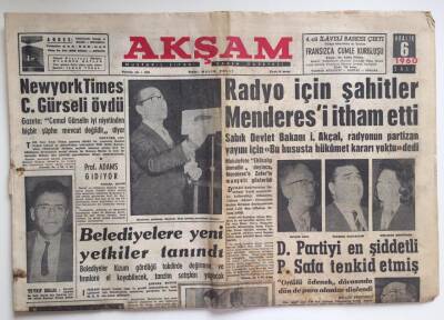 Akşam Gazetesi 6 Aralık 1960 -Newyork Times Cemal Gürseli Övdü GZ6284 - 2