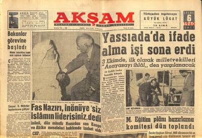 Akşam Gazetesi - 6 Eylül 1960 - Yassıadada İfade Alma İşi Sona Erdi GZ99671 - 1