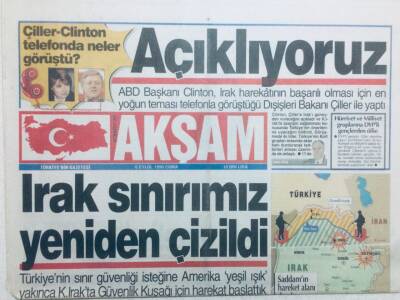 Akşam Gazetesi 6 Eylül 1996 - Irak Sınırımız Yeniden Çizildi GZ42103 - 1