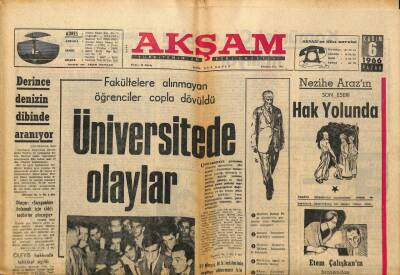Akşam Gazetesi 6 Kasım 1966 - İstanbulda Yüksel Menderesin Ayağı Öpüldü GZ92401 - 1