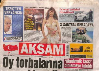 Akşam Gazetesi 6 Nisan 2011 - Mersin Ve Sinoptan Sonra 3. Santral İğneadaya GZ98966 - 1