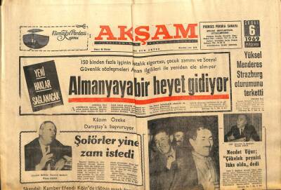 Akşam Gazetesi - 6 Şubat 1969 - Almanyaya Bir Heyet Gidiyor GZ99639 - 1