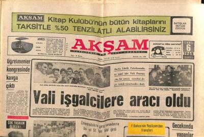 Akşam Gazetesi 6 Temmuz 1968 - Vali Poyraz Derby Lastik Fabrikasındaki İşgalcilere Aracı Oldu GZ79527 - 1
