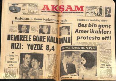 Akşam Gazetesi 7 Ağustos 1966 - Türkiyede Halen 1,5 Milyon Kişinin Evinde Mutfak Yok GZ72286 - 2
