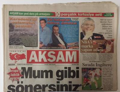 Akşam Gazetesi - 7 Eylül 2003 - Avrupaya Laiklik Uyarısı Mum Gibi Sönersiniz GZ25449 - 1