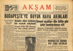 Akşam Gazetesi 7 Kasım 1944 - Budapeşteye Büyük Hava Akımları GZ71440 - 2