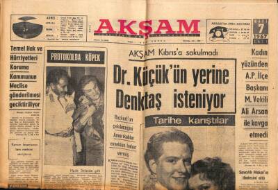 Akşam Gazetesi 7 Mart 1967 - Nelson Eddy İle Mischa Auer Öldü GZ92291 - 1