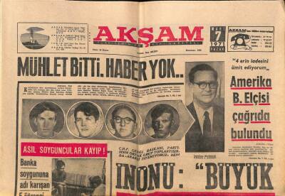 Akşam Gazetesi 7 Mart 1971 - Çankayada Şiddetli Bir Patlama Oldu GZ79532 - 1