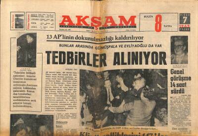 Akşam Gazetesi 7 Nisan 1963 - 13 APlinin Dokunulmazlığı Kaldırılıyor GZ87897 - 1