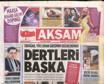 Akşam Gazetesi 7 Ocak 2015 - Erdoğan , Yüce Divan Girişimini Değerlendirdi GZ113299 - 1
