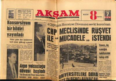 Akşam Gazetesi 7 Temmuz 1963 - Konsorsiyum Bir Bildiri Yayınladı GZ76733 - 1