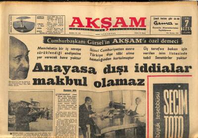 Akşam Gazetesi 7 Temmuz 1965 - Garbonun Büyük Aşkı - Denizcilik Bankası 12 Çıkarma Gemisi Yapacak GZ121194 - 1
