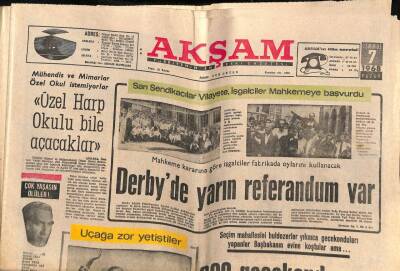 Akşam Gazetesi 7 Temmuz 1968 - Hülya Koçyiğit Ve Selim Soydan Çifti F.Bahçe Çok Yaşa diye Uğurlandı GZ79528 - 1