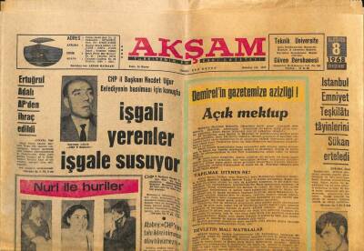 Akşam Gazetesi 8 Ağustos 1968 - İstanbul Emniyet Teşkilatı Tayinlerini Sükan Erteledi GZ92417 - 1