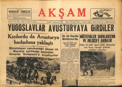 Akşam Gazetesi 8 Aralık 1944 - Kızılordu Avusturya Hududuna Yaklaştı GZ71455 - 1