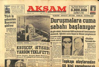 Akşam Gazetesi 8 Ekim 1960 - Bayar Ve Ökmenin Duruşmalarına Cuma Sabahı Başlanıyor GZ97586 - 1