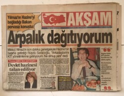Akşam Gazetesi 8 Haziran 1996 - Kanal Dye 1 Günlük Kapatma GZ7259 - 2