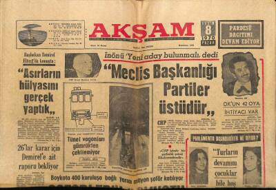 Akşam Gazetesi 8 Kasım 1970 - 26lar Karar İçin Demirele Ait Raporu Bekliyor GZ60392 - 1
