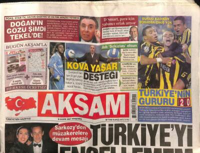 Akşam Gazetesi 8 Kasım 2007 - Sarkozyden Müzakerelere Devam Mesajı - Hakkariye 400 Uzman Komando GZ106046 - 1