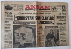 Akşam Gazetesi 8 Mart 1967 - Görevine Dönmek İsteyen Denktaş Konuştu, Kıbrıstaki Son Olaylar Üzücüdür GZ11952 - 1