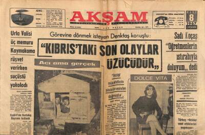Akşam Gazetesi 8 Mart 1967 - Karadeniz Tütün Piyasası Açılıyor - Kadirlinin Kurtuluş Bayramı Kutlandı GZ92967 - 1