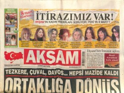 Akşam Gazetesi 8 Mart 2009 - Arif Doğan Yoğun Bakımda - Diyanetten Feminist Açılım GZ100002 - 2