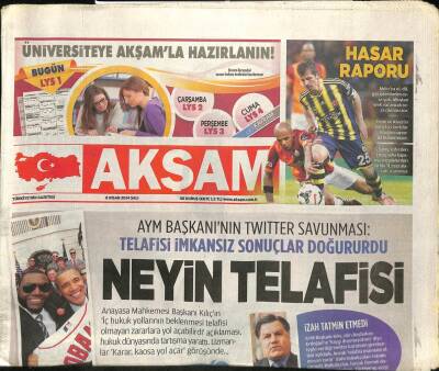 Akşam Gazetesi 8 Nisan 2014 - Bir Cem Uzan Vakası Daha Türkiyeye Dava GZ100364 - 1