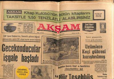 Akşam Gazetesi 8 Temmuz 1968 - Derby Fabrikasında Bugün Oylama Var GZ79514 - 1