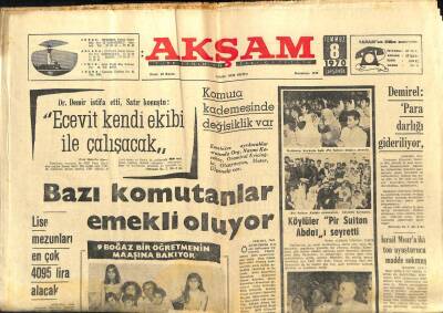 Akşam Gazetesi - 8 Temmuz 1970 - İsrail Mısıra 2 Ton Uyuşturucu Madde Sokmuş GZ99766 - 1