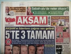 Akşam Gazetesi 8 Temmuz 2007 Akşamın Liderlere Çağrısı Ses Getirdi - GZ44920 - 2