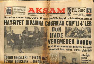 Akşam Gazetesi 9 Aralık 1962 - Diyarbakırda 300 Sabıkalı İfade Verdi - Borneoda İsyan Çıktı GZ121187 - 1