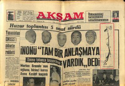 Akşam Gazetesi 9 Aralık 1964 - Marlon Brandonun Oğlunu , Birinci Karısı Anna Kasfhi Kaçırdı GZ82333 - 1