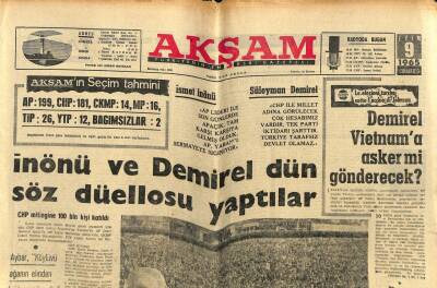 Akşam Gazetesi 9 Ekim 1965 - Kabinede İki APli Mason Bakan Var GZ92884 - 1
