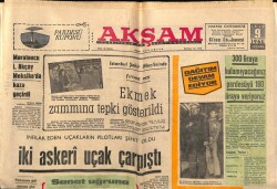 Akşam Gazetesi 9 Ekim 1968 - İki Askeri Uçak Çarpıştı GZ60540 - 2