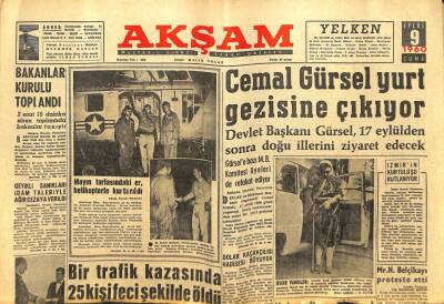 Akşam Gazetesi - 9 Eylül 1960 - Mayın Tarlasındaki Er Helikopterle Kurtarıldı GZ99668 - 1