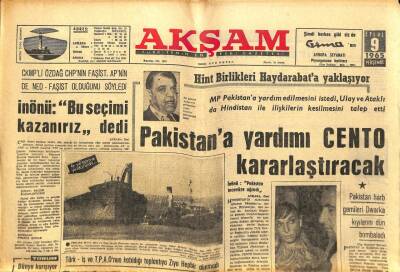 Akşam Gazetesi - 9 Eylül 1965 - Pakistana Yardımı Cento Kararlaştıracak GZ99733 - 1