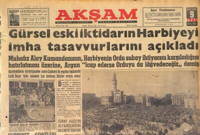 Akşam Gazetesi 9 Haziran 1960 - İstanbul , Milli İnkilâbı 2 Büyük Mitingle Kutladı - Gürsel Eski İktidarın Harbiyeyi İmha Tasavvurlarını Açıkladı GZ125316 - 1